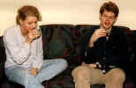 Cord und Stefan in meinem Zimmer beim Teetrinken (ca. 1992).