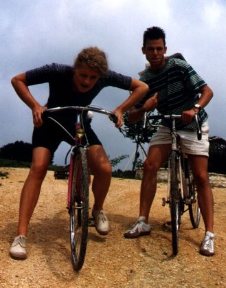 Cord und Till (im grnen Trikot) bei der Tour de France.